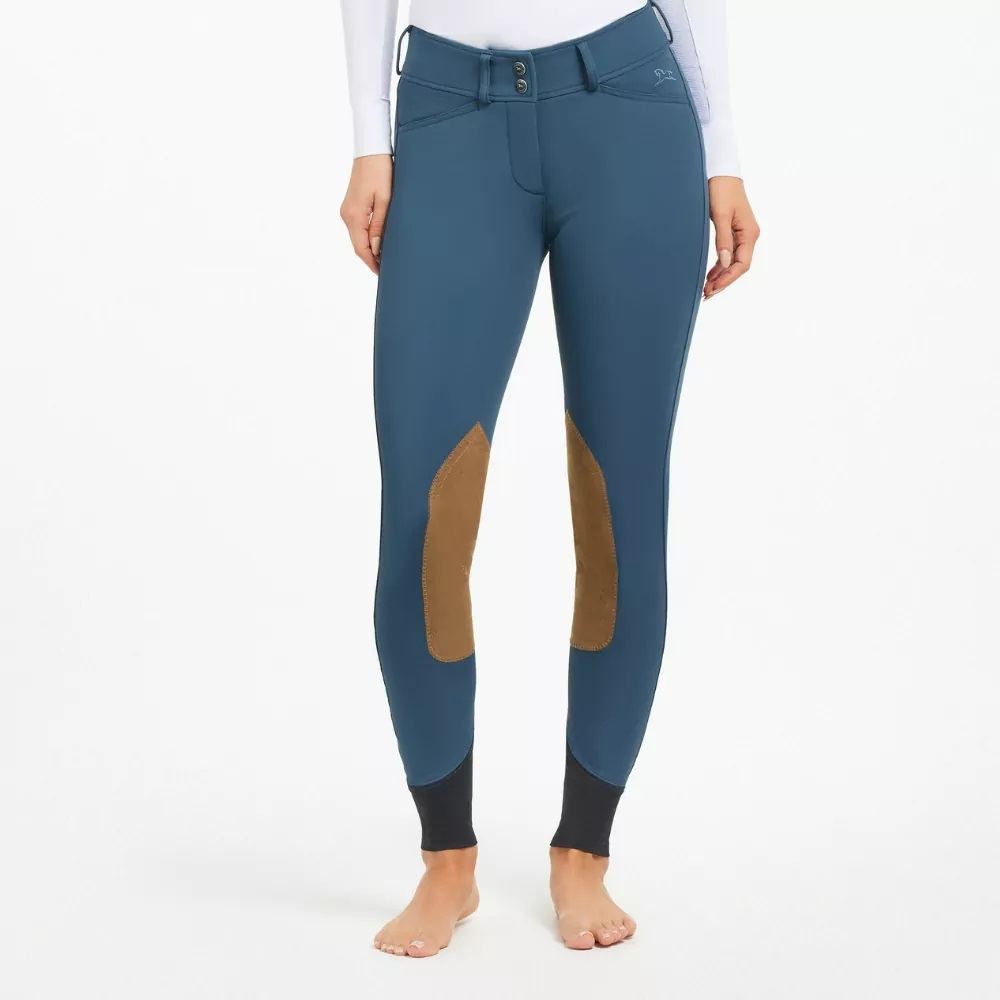 R.J. Classics Ladies Gracie Plus Mid Rise Knee Patch Breeches Forest / 24W