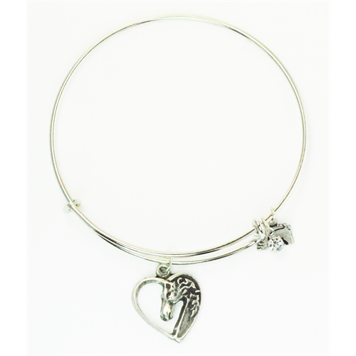 Finishing Touch - Horse Head in Heart Wire Bangle